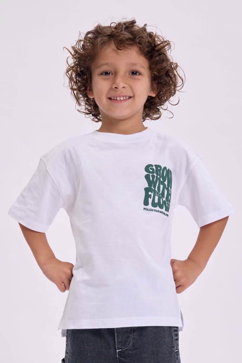 Remera estampa Grow With De Flow Blanco