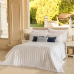 Edredón Capitone 400 hilos Blanco con Azul 290×250 cm