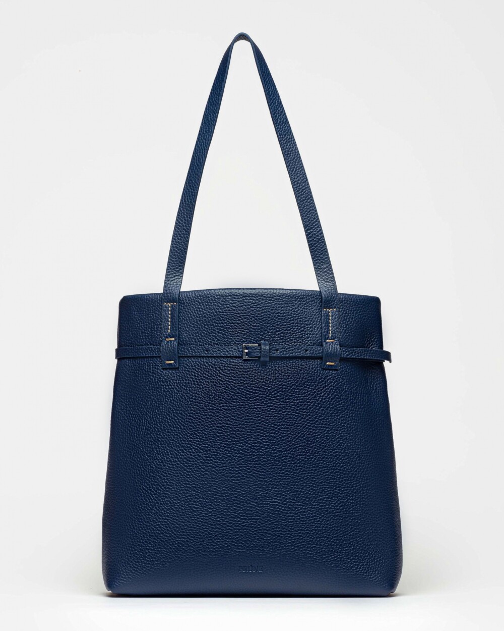 Shopper Bay en cuero graneado Marine Blue