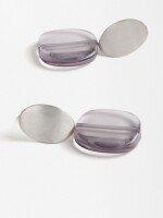 Pendientes Redondos De Resina gris