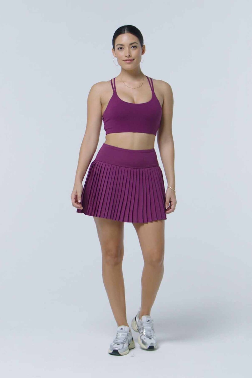 Falda Con Malla Hot Shot Pleated Skirt Classic Mini Mujer Deep Navy