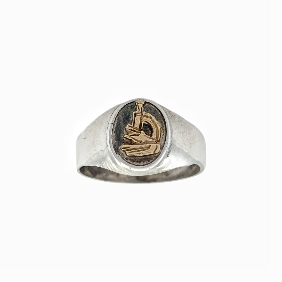 Anillo Profesión Laboratorista -Plata y Oro - AP5052 - sinpiedra 