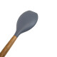 Cuchara silicona Recta 31cm mango Acacia GRIS