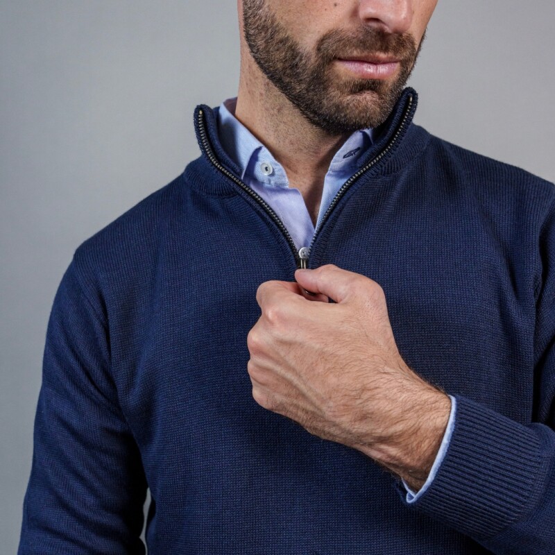 BUZO 1/2 CIERRE Azul