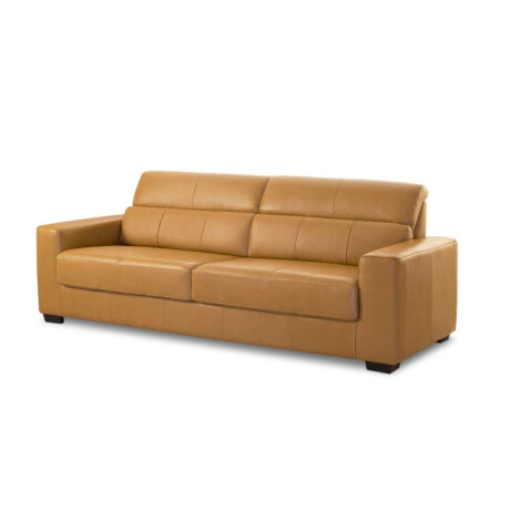 Sillon 100% Cuero 3 Cuerpos Sublime Camel