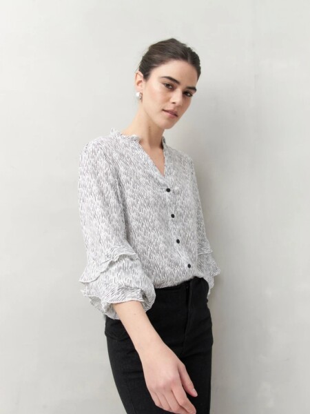 CAMISA D.CASSIN ZEPHYR BLA NEG