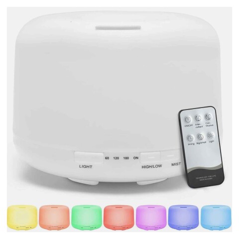 Aromatizador Difusor Humidificador Perfume Luces Led 500 Ml Variante Color Blanco