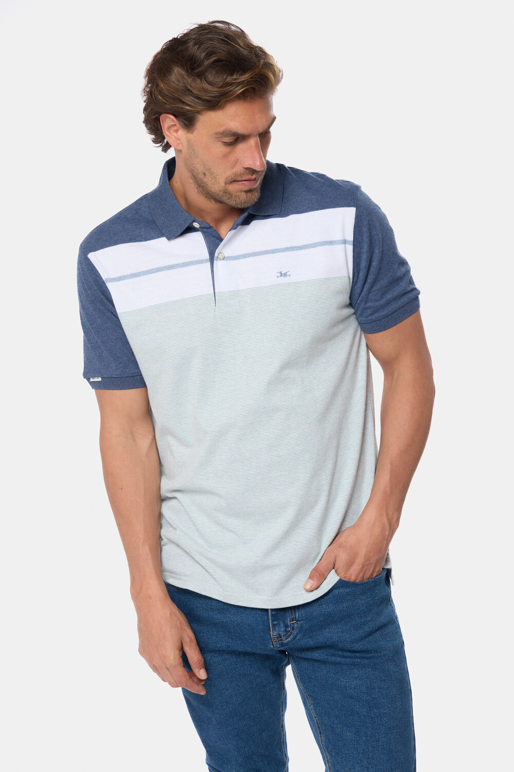 POLO JERSEY RAYADA Azul