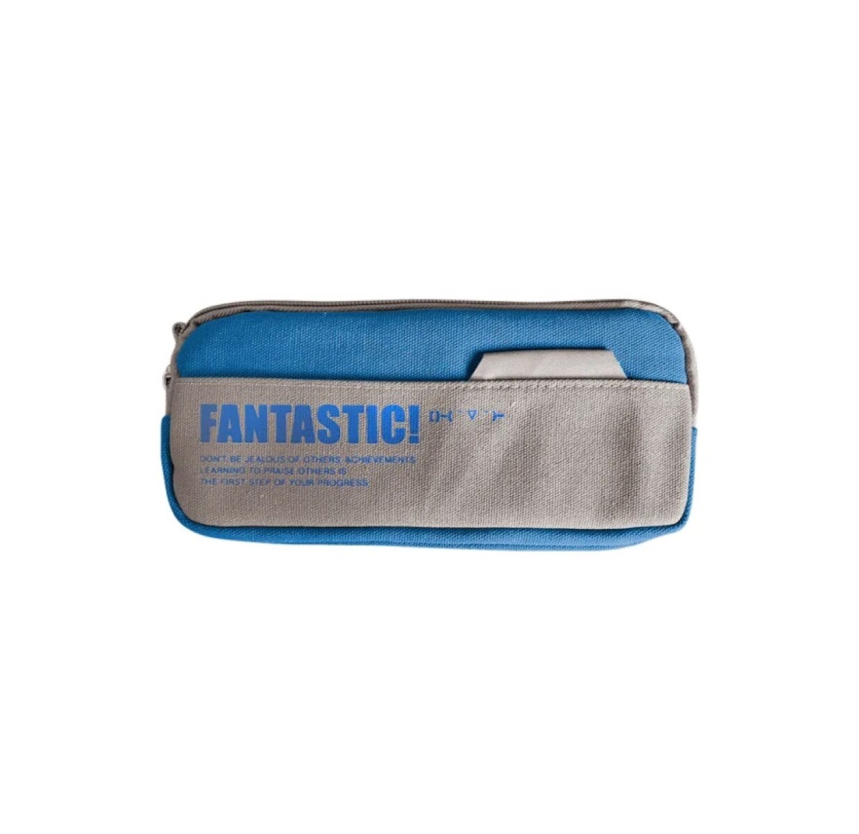Cartuchera Campus Rectangular Dos Cierres Con Bolsillo Color Celeste 