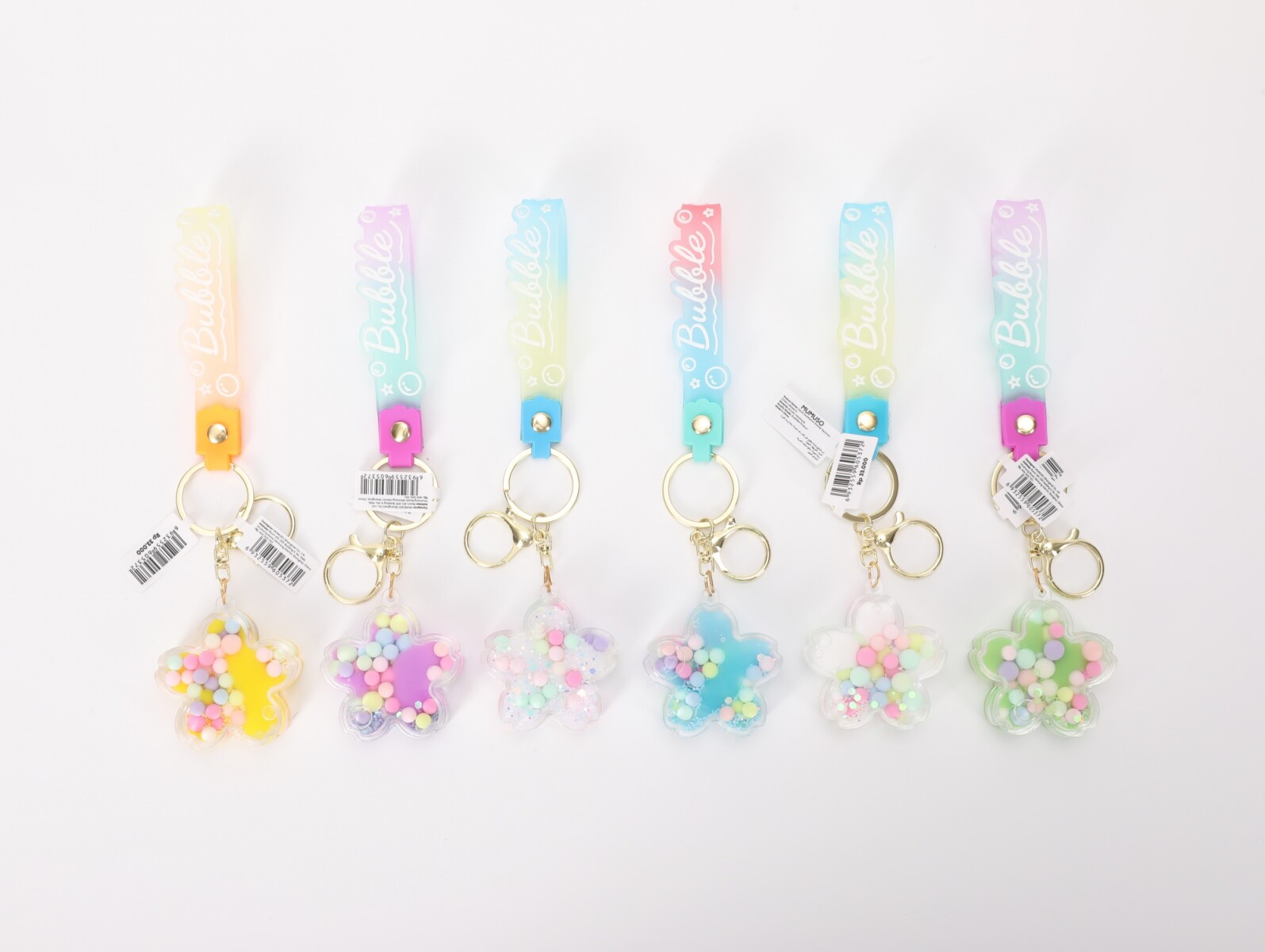 LLAVERO DE PULSERA CON ARENAS MOVEDIZAS LÍQUIDAS (FLOR DE CEREZO) 