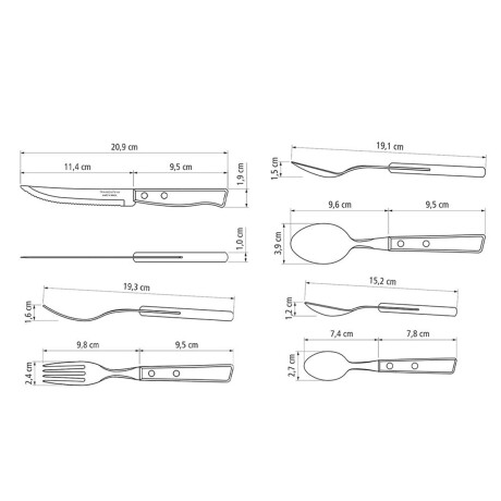 Juego de Cubiertos Tramontina Tradicional con Mango de Madera Natural 24 Piezas Juego de Cubiertos Tramontina Tradicional con Mango de Madera Natural 24 Piezas