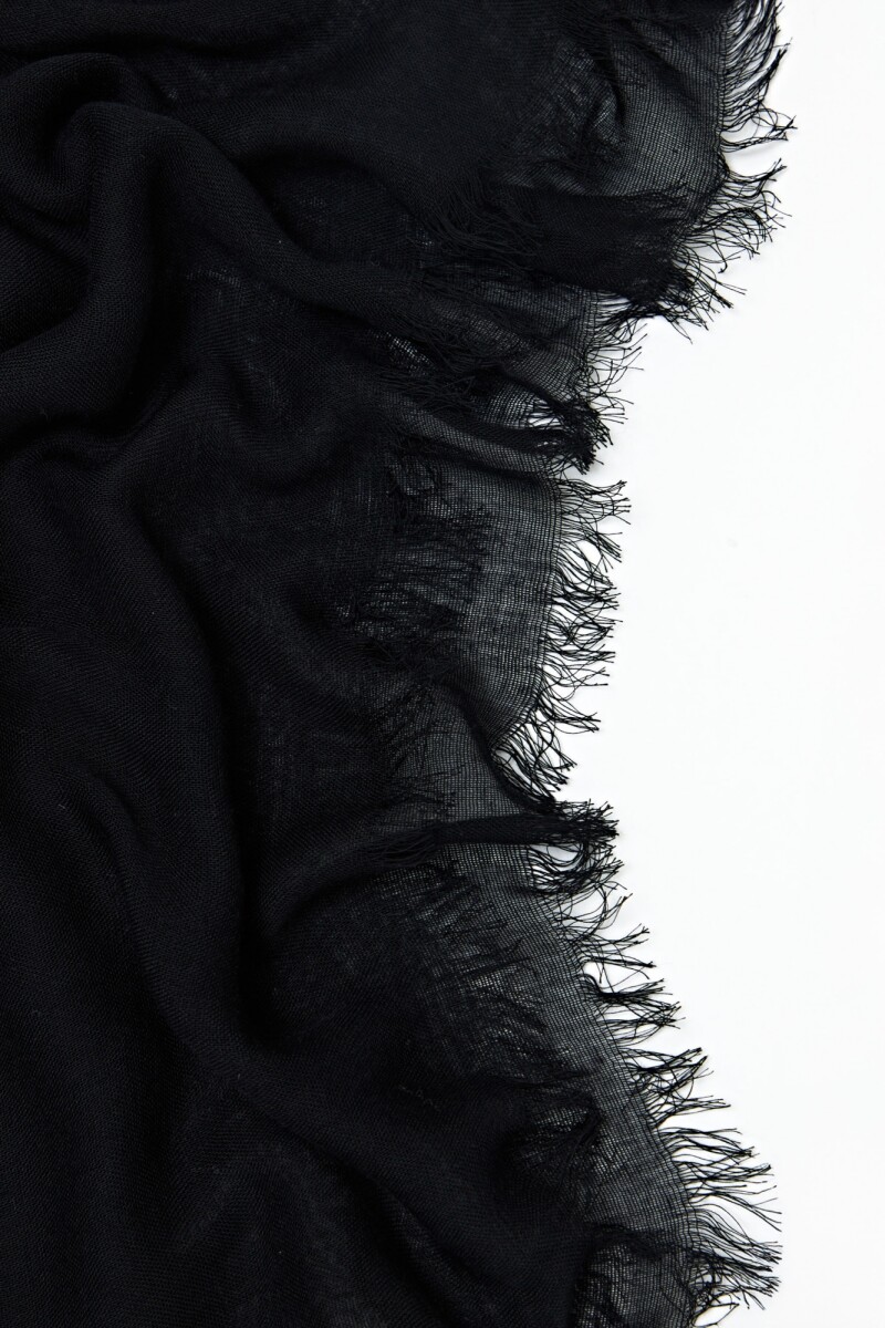 Pashmina clásica con flecos negro