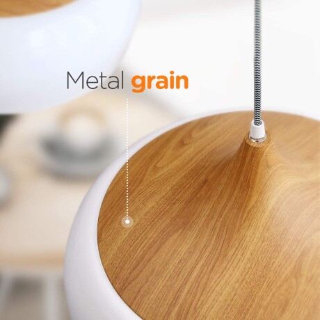 Campana estilo nórdico de aluminio y símil madera Blanca