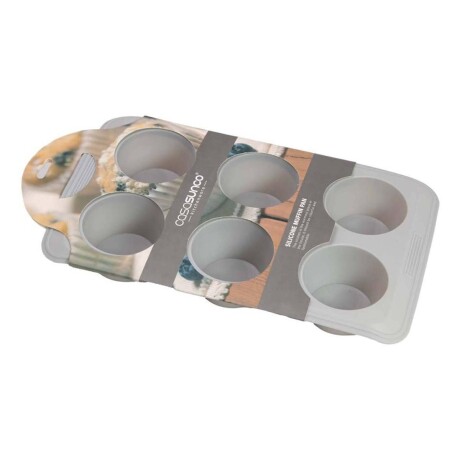 Molde en Silicona para 6 Muffins Cupcakes Antiadherente Gris