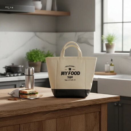 Lunchera Bolso Térmico Conservador Comidas Bebidas con Asas Natural