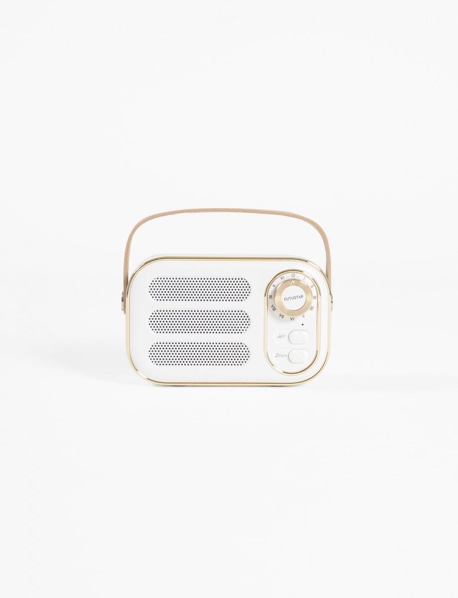 Parlante Vintage bluetooth portatil - blanco 