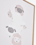 Cuadro Milu de ovejas beige y blanco 40 x 30 cm