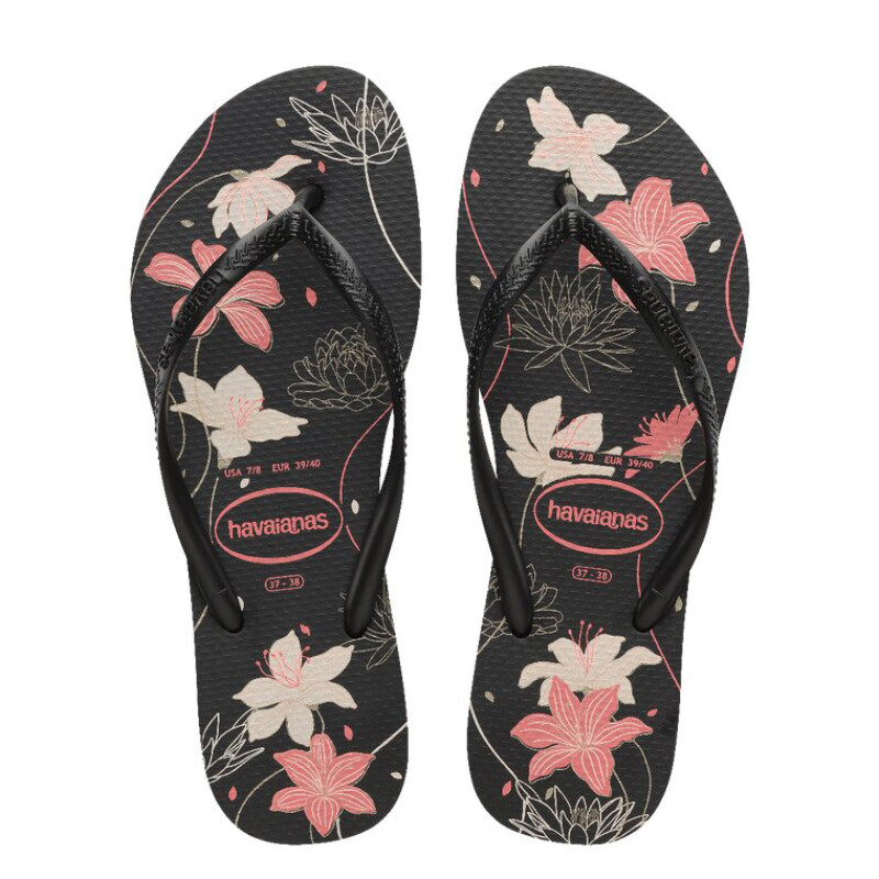 Sandalia de Mujer Havaianas Slim Organic Negro - Gris - Rosado