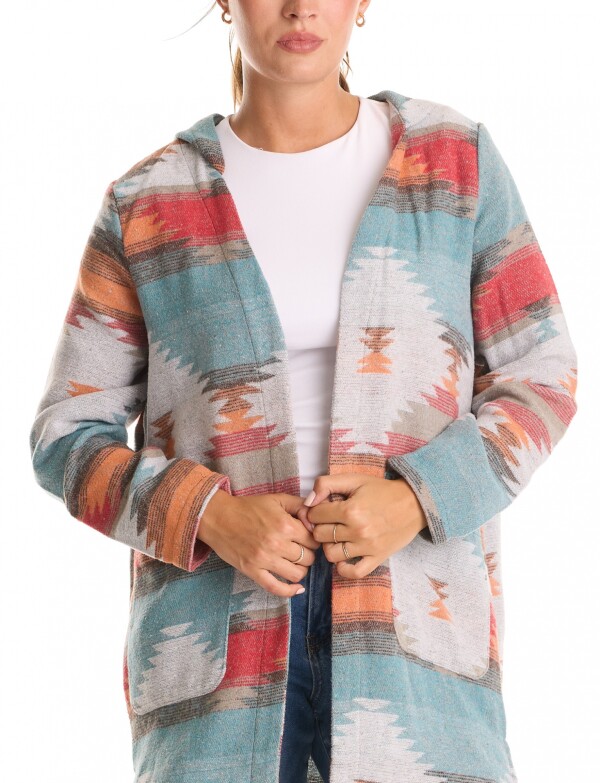 Cardigan Con Capucha MULTI/PETROLEO