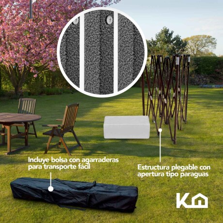 Gazebo reforzado toldo carpa con pared 3x3mt Blanco