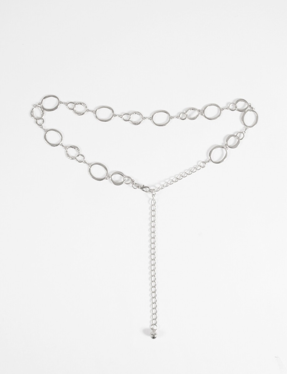 Cinturón metálico eslabones irregulares - plateado 