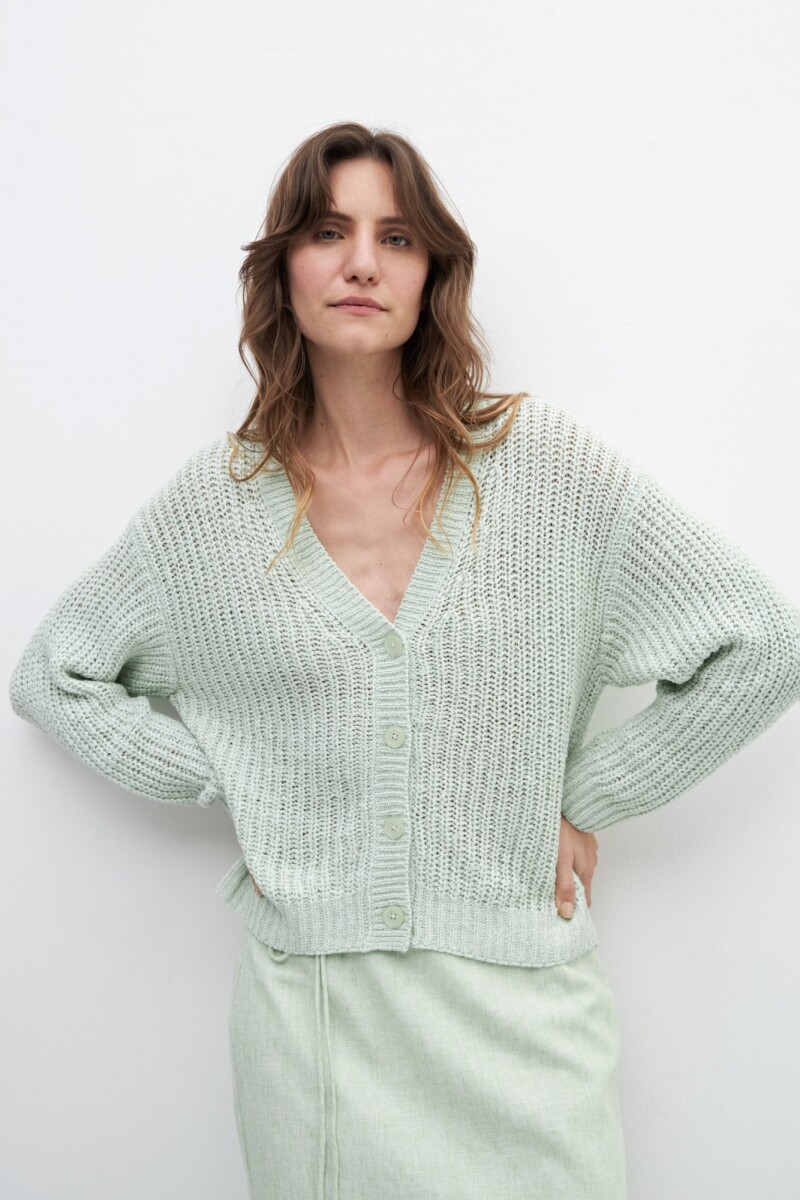 Cardigan cinta verde manzana