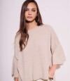 Sweater Manga Volado Beige Melange