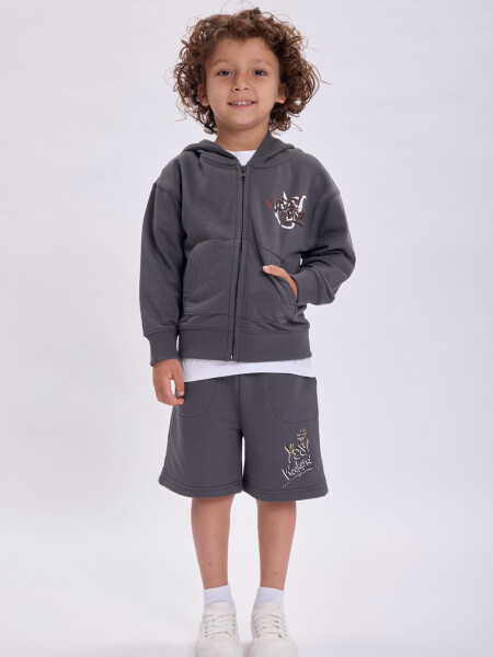 Campera deportiva Vibe Check Gris Oscuro