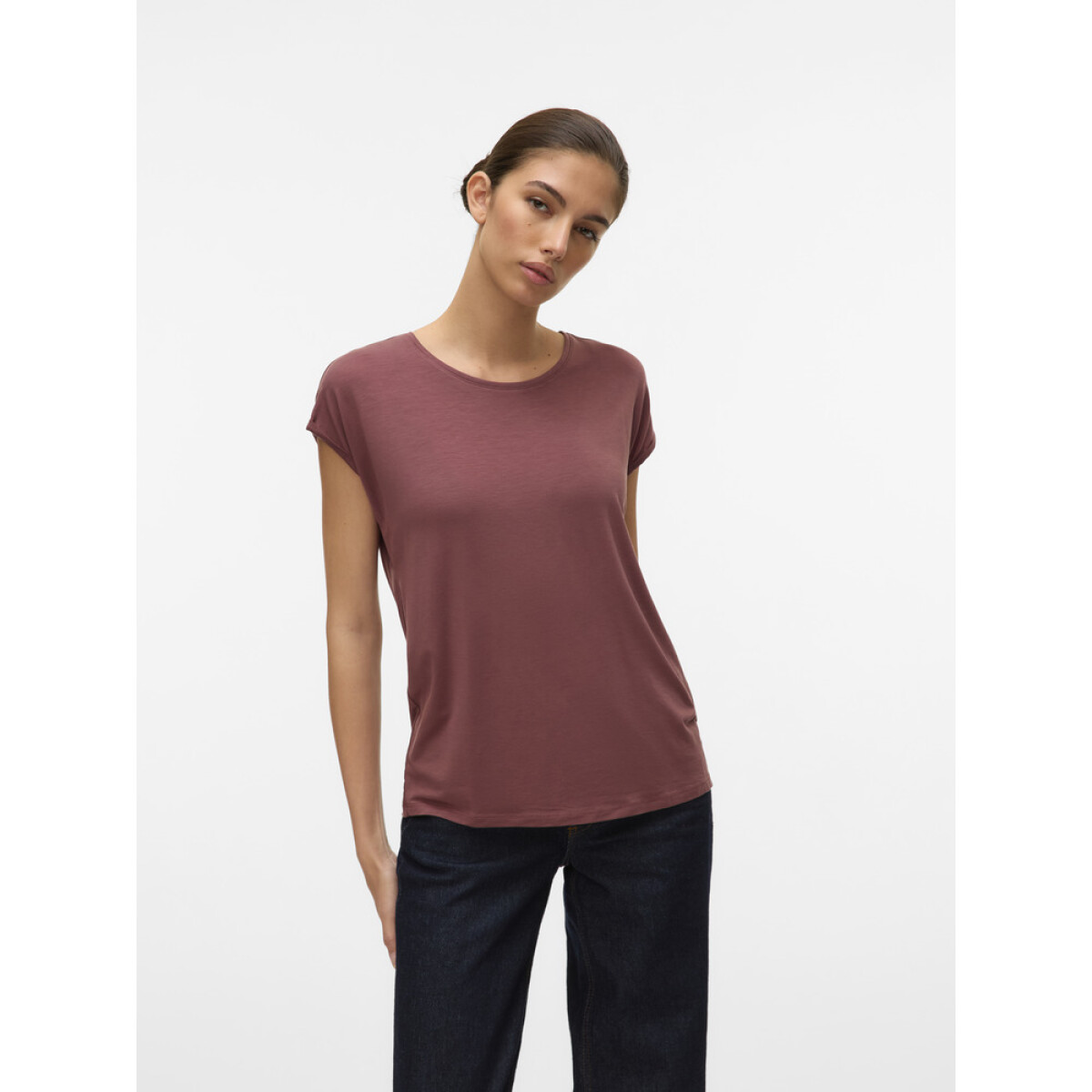 VMAVA PLAIN SS TOP GA JRS NOOS - Rose Brown 