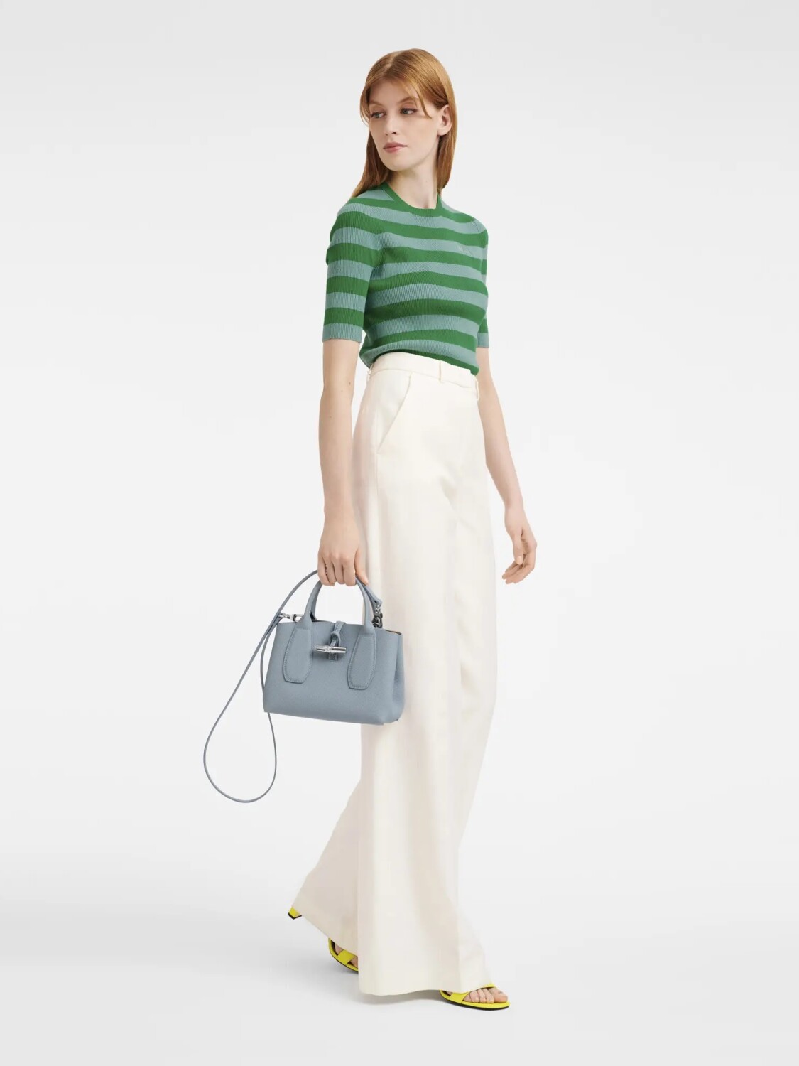Cartera Longchamp de cuero peque a ROSEAU Azul Fifth Av