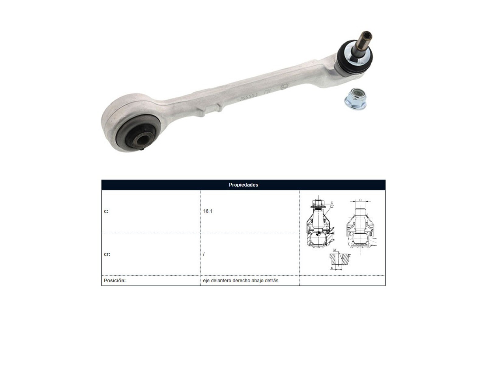 Brazo De Suspension Del BMW 316I (F30)/318I (F30)/220I (F22)/120I (F20)/118I (F20)/114I (F21)/118I (F21)/116I (F20)/320I (F30)/ 