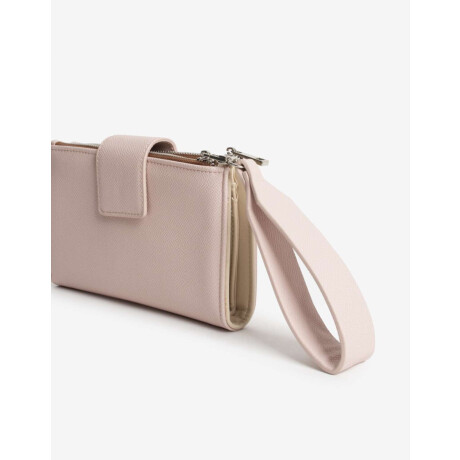 Billetera Fichero Con Solapa Rosa Claro