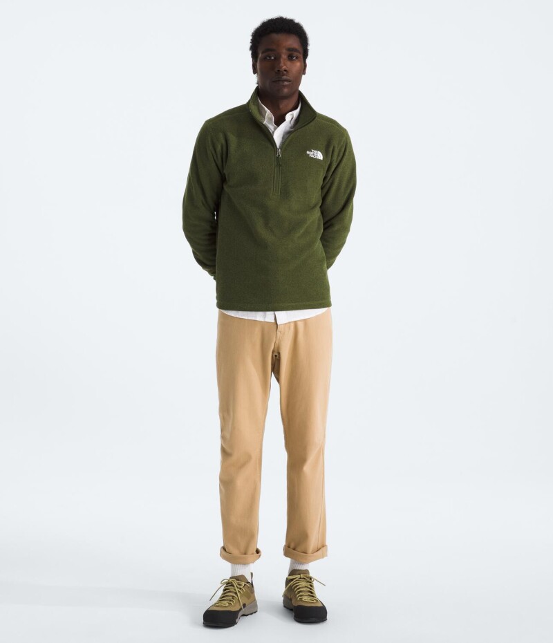 Buzo Polar Textured cierre de 1/4 hombre Woodland Green Heather