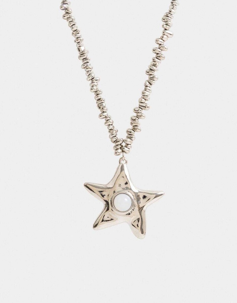 Collar Con Dije De Estrella - Plateado 