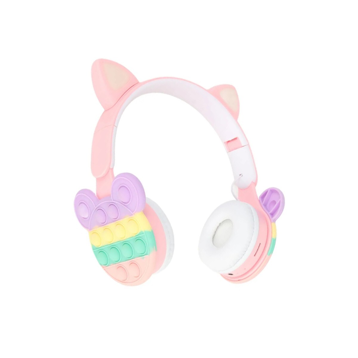 AURICULARES INALAMBRICOS BLUETOOTH POP IT CON OREJAS AMARILLOS 