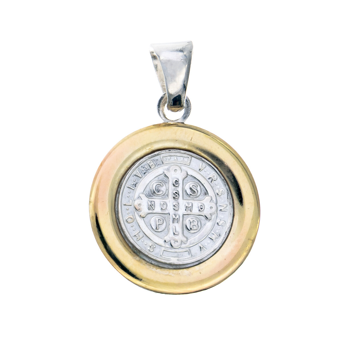 Medalla de plata 925 y double de oro 18 ktes SAn Benito 