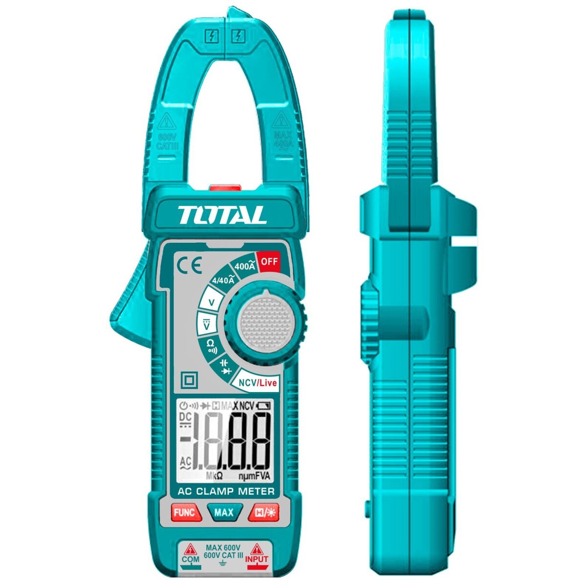 Pinza Amperimétrica 4000 - A.AC / V.AC / V.DC / Resistencia 