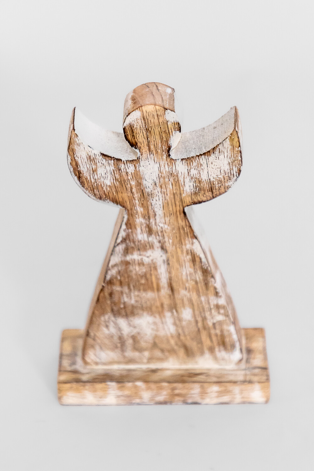 Deco Navidad ángel De Madera Con Base Color Unico