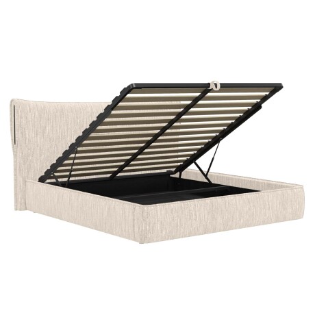 CAMA C/BAÚL QUEEN MADERA-Y-TELA NATURAL-BEIGE ZAFIRO