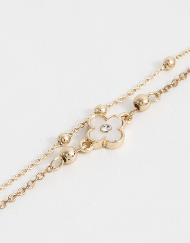 Pulseras Flexibles Con flores Pulsera Flexible Con Dije Flor - Dorado