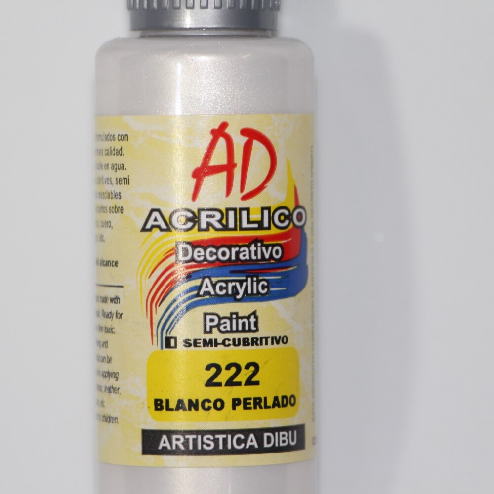 PINTURA ACRILICA ARTISTICA DIBU 60 ML. DIFERENTES COLORES COLOR BLANCO PERLADO 222