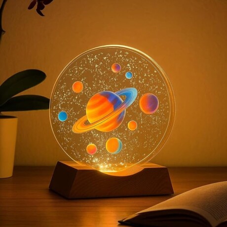 Lámpara Veladora con Luz LED Saturno