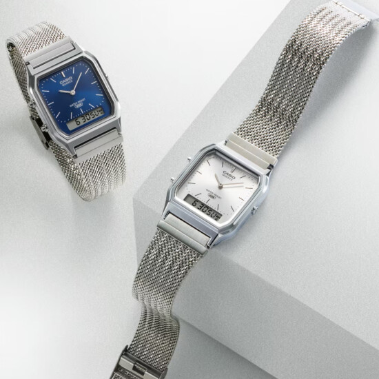 Reloj CASIO RETRO AQ230EM-2DF Acero Plateado Esfera 30mm 0