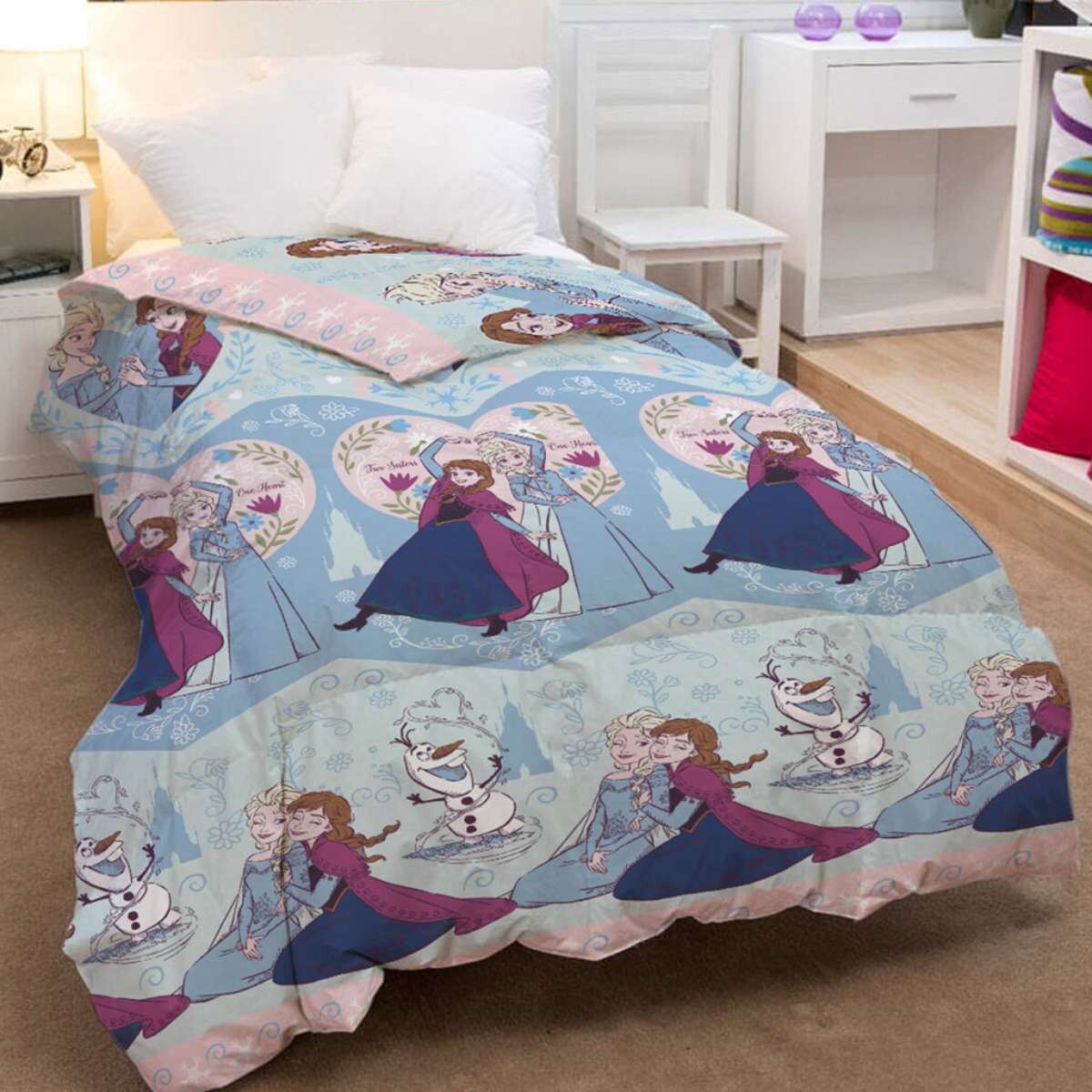 Acolchado Infantil Forzen 1 Plaza 100% Microfibra - Menta 