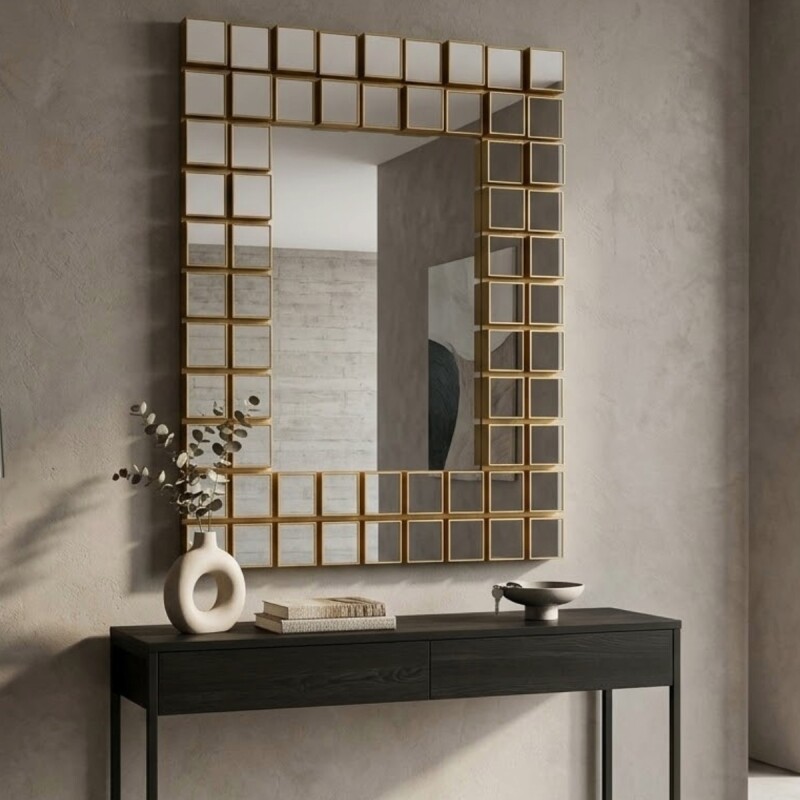 ESPEJO C/DET DORADO 57X76CM Unica