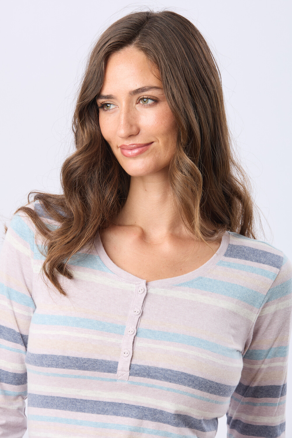 REMERA RAYADA DE ALGODÓN Lavanda