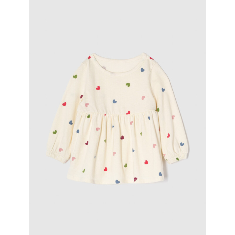 BF LS TUNIC MULTI HEART MILK