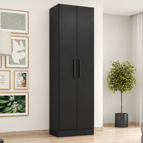 ROPERO 2 PUERTAS GUARDARROPA ARMARIO PLACARD CLOSET MULTIUSO negro