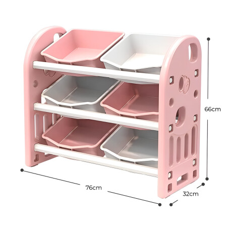 Organizador Estantería 6 Cajones Juguetes P/niños Rosa