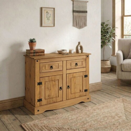 Aparador - 2 Puertas y 2 Cajones - Natural - Linea Mexicana Aparador - 2 Puertas y 2 Cajones - Natural - Linea Mexicana